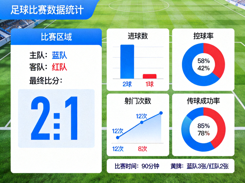 足球比赛数据统计可视化图表展示